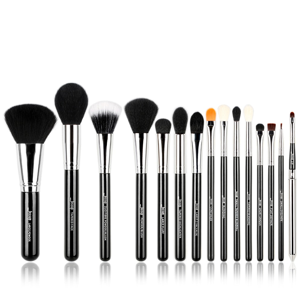 Jessup Pro Makeup Brushes Set 15pcs Cosmetic Make up Powder Foundation Eyeshadow Eyeliner Lip Black T092