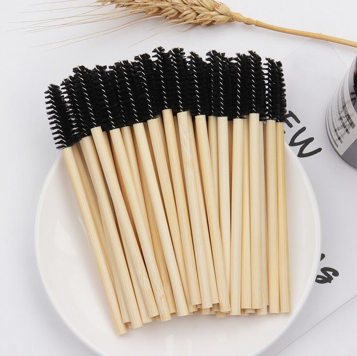 50Pcs Bamboo Handle Eyelash Brush Makeup Brush eyelash Extension Disposable Eyebrow Brush Mascara Applicator Makeup Tool