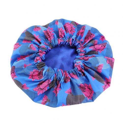 Women African Floral Print Satin Night Sleep Bonnet Hat Hair Care Cap Head Wrap Large Head Wear Ladies Headwrap Hair Care Hat