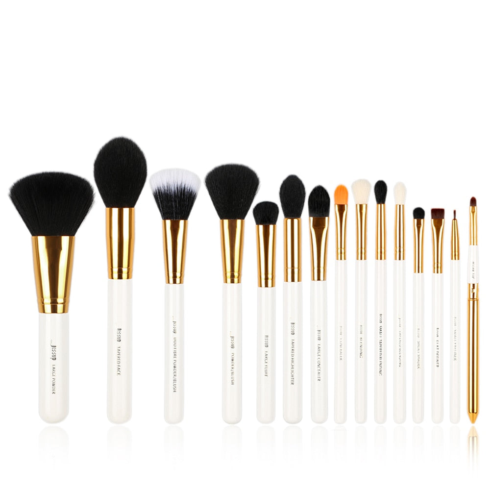 Jessup Pro Makeup Brushes Set 15pcs Cosmetic Make up Powder Foundation Eyeshadow Eyeliner Lip Black T092