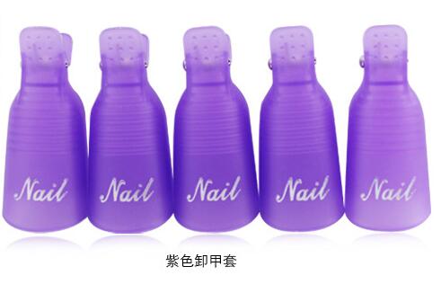 10pcs/Set Nail Polish Remover Durable Plastic Nail Soak Off Cap Clip UV Gel Polish Remover Silicone Wrap Tool Nail Art Tips KL/8