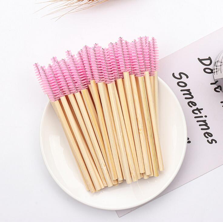 50Pcs Bamboo Handle Eyelash Brush Makeup Brush eyelash Extension Disposable Eyebrow Brush Mascara Applicator Makeup Tool