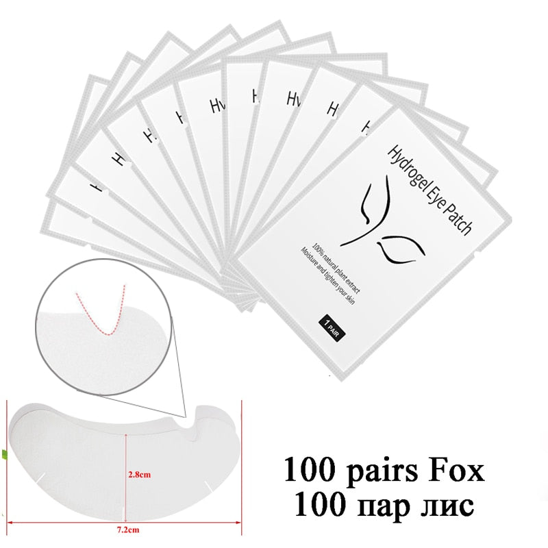 100pairs Eyelash Extension Paper Patches Grafted Eye Stickers 7 Color Eyelash Under Eye Pads Eye Paper Patches Tips Sticker