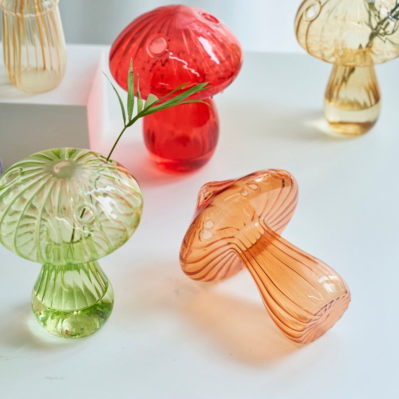 Mini Glass Mushroom Vase