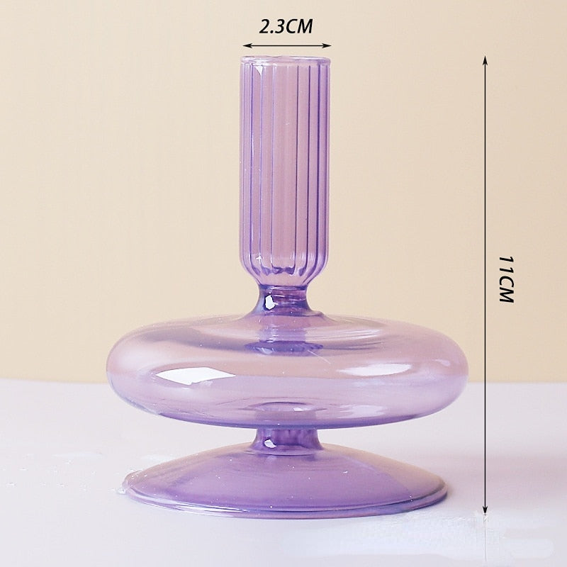 Colorful Glass Taper Candle Holder