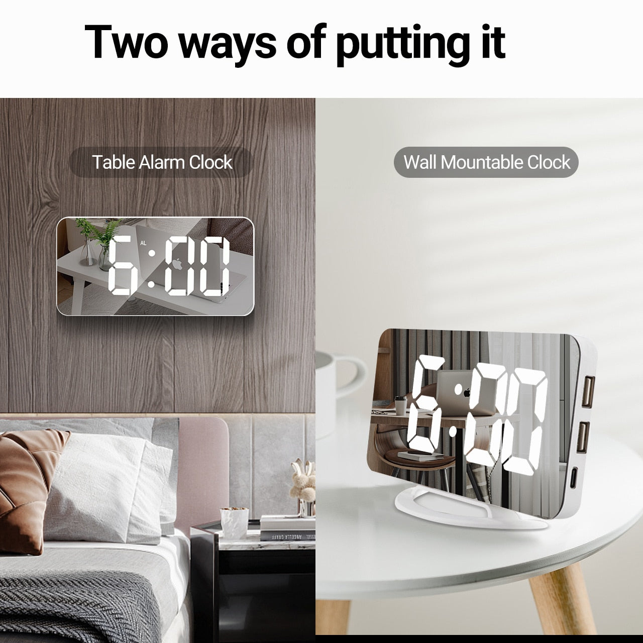 Mirror Digital Alarm Clock