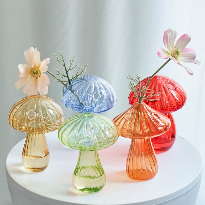 Mini Glass Mushroom Vase