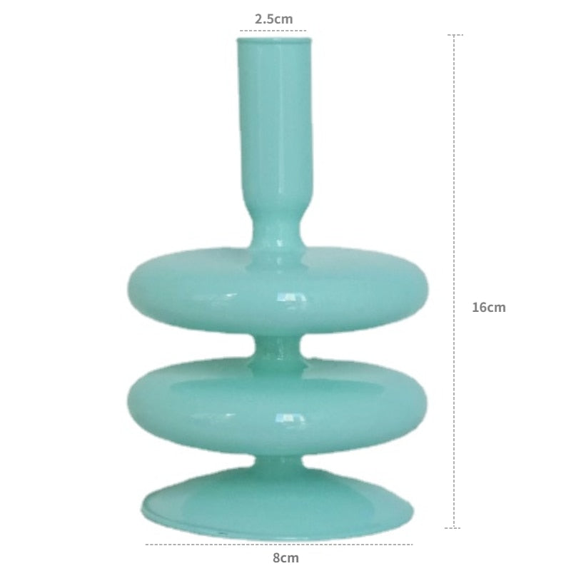 Colorful Glass Taper Candle Holder