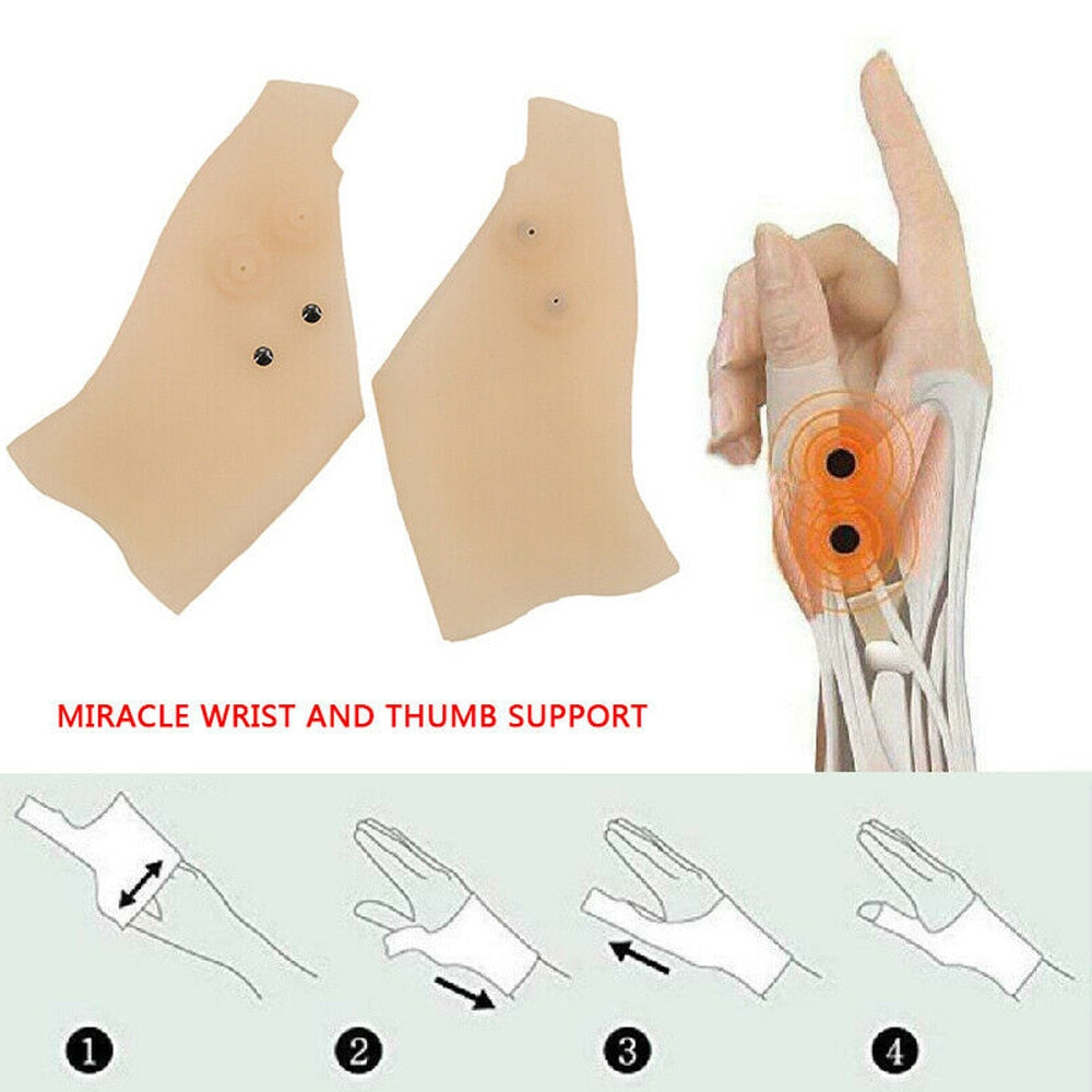 Tcare 1 Piece New Magnetic Therapy Wrist Hand Thumb Support Gloves Silicone Gel Arthritis Pressure Corrector Massage Pain Relief