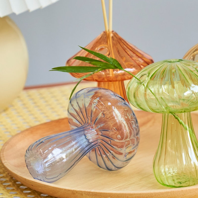 Mini Glass Mushroom Vase