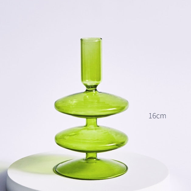 Colorful Glass Taper Candle Holder