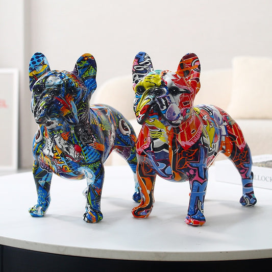 Colorful French Bulldog Statue