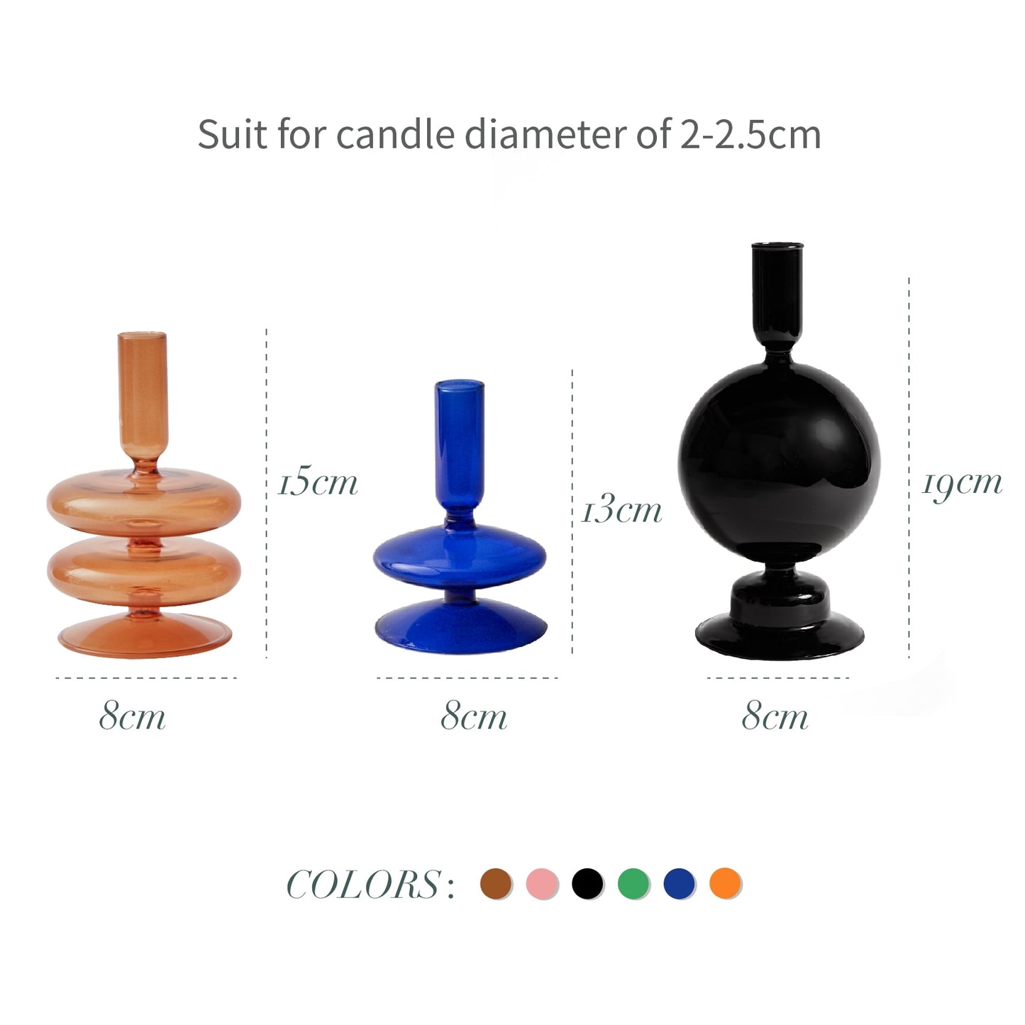 Colorful Glass Taper Candle Holder