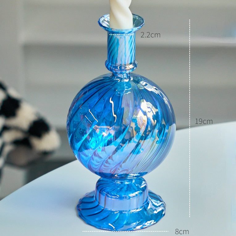 Colorful Glass Taper Candle Holder