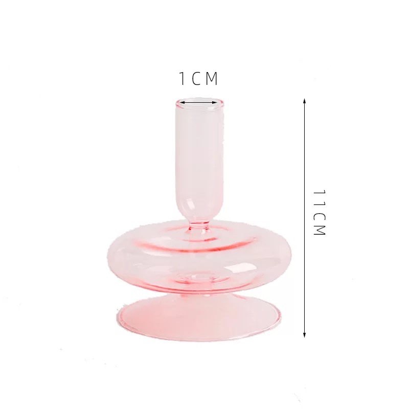 Colorful Glass Taper Candle Holder