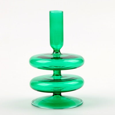 Colorful Glass Taper Candle Holder