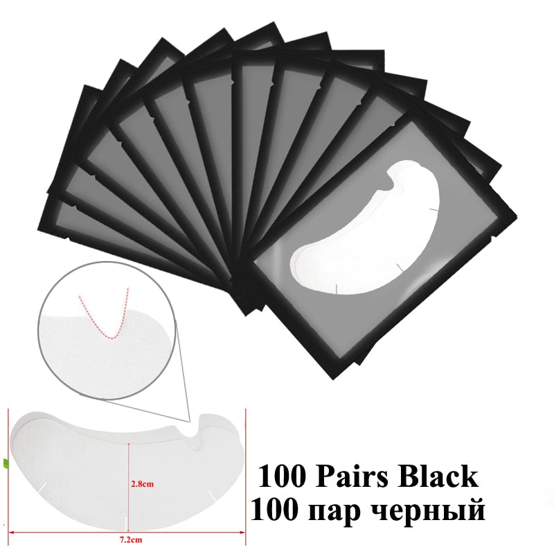 100pairs Eyelash Extension Paper Patches Grafted Eye Stickers 7 Color Eyelash Under Eye Pads Eye Paper Patches Tips Sticker