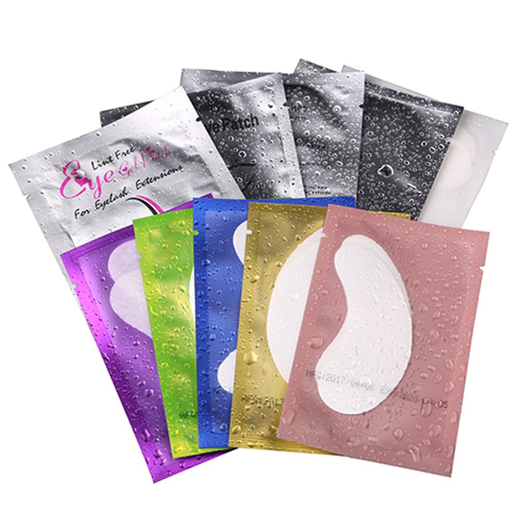 100pairs Eyelash Extension Paper Patches Grafted Eye Stickers 7 Color Eyelash Under Eye Pads Eye Paper Patches Tips Sticker