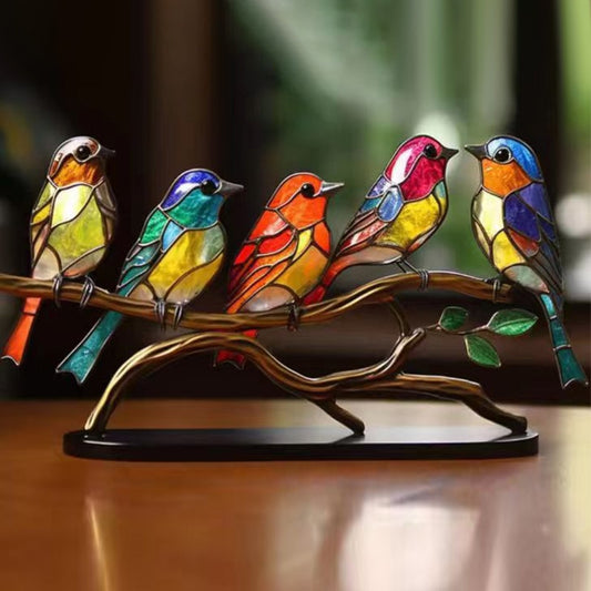 Stained Glass Bird Statue